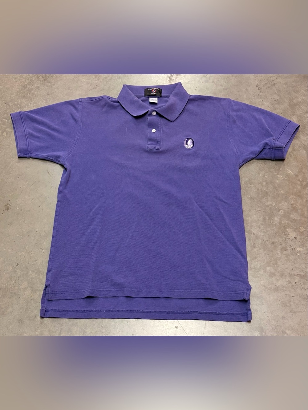 Grateful Dead Men’s Polo in Purple with Embroidered Steal Your Face Patch